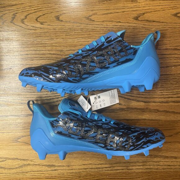 NEW Men\'s Size 13 14 Adidas Adizero 12.0 Poison Football Cleats Cyan Black main image 6
